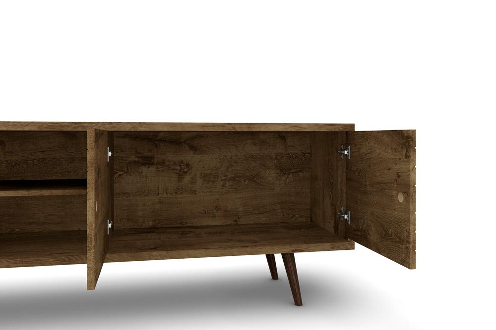 Manhattan Comfort - Liberty 63W TV Stand with 3 Fixed Shelves in Rustic Brown - 201AMC9 veiw 7
