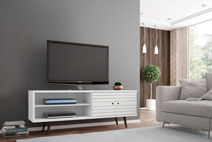 Manhattan Comfort - Liberty 63W TV Stand with 3 Fixed Shelves in White - 201AMC6 veiw 8