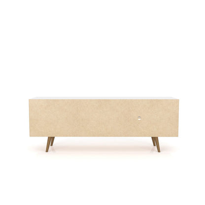 Manhattan Comfort - Liberty 63W TV Stand with 3 Fixed Shelves in White and 3D Brown Prints - 201AMC67 veiw 6