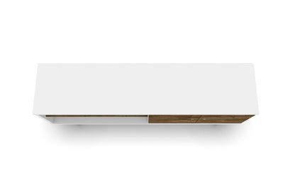 Manhattan Comfort - Liberty 63W TV Stand with 3 Fixed Shelves in White and Rustic Brown - 201AMC69 veiw 3