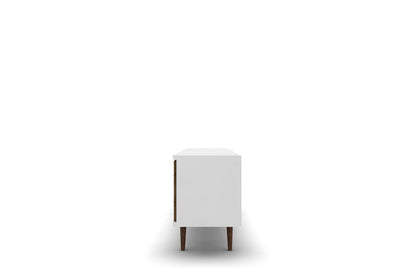 Manhattan Comfort - Liberty 63W TV Stand with 3 Fixed Shelves in White and Rustic Brown - 201AMC69 veiw 4