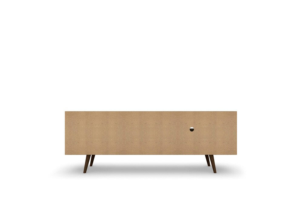 Manhattan Comfort - Liberty 63W TV Stand with 3 Fixed Shelves in White and Rustic Brown - 201AMC69 veiw 5