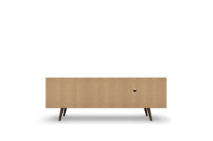 Manhattan Comfort - Liberty 63W TV Stand with 3 Fixed Shelves in White and Rustic Brown - 201AMC69 veiw 5