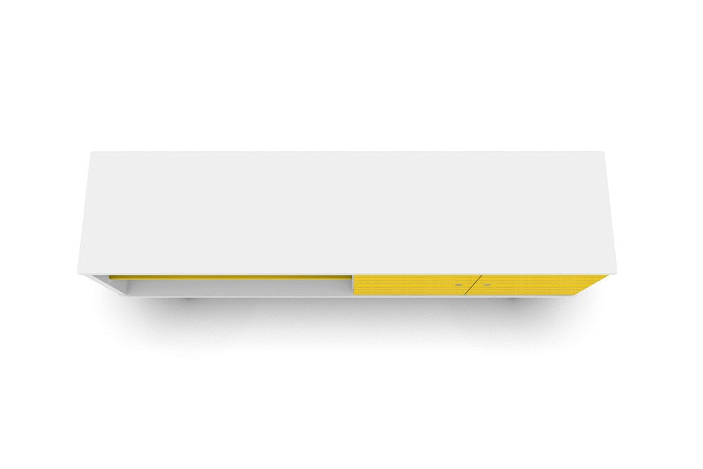 Manhattan Comfort - Liberty 63W TV Stand with 3 Fixed Shelves in White and Yellow - 201AMC64 veiw 3