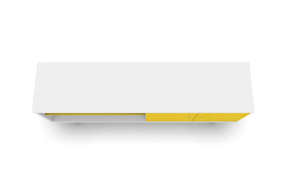 Manhattan Comfort - Liberty 63W TV Stand with 3 Fixed Shelves in White and Yellow - 201AMC64 veiw 3