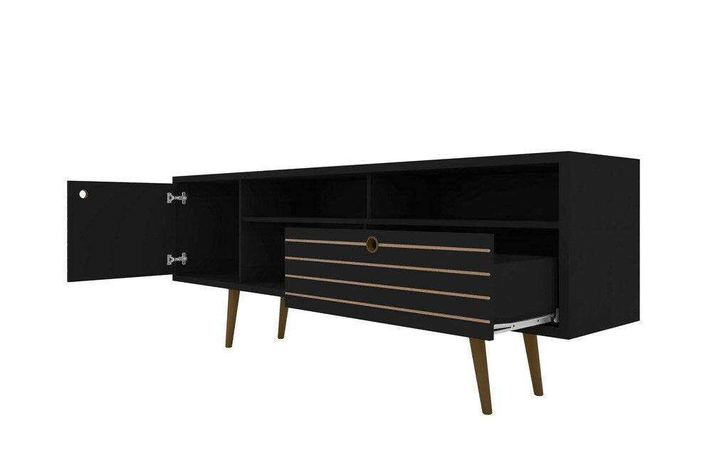 Manhattan Comfort - Liberty TV Stand with 1 Drawers in Black - 202AMC8 veiw 3