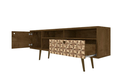 Manhattan Comfort - Liberty TV Stand with 1 Drawers in Rustic Brown and 3D Brown Prints - 202AMC97 veiw 3