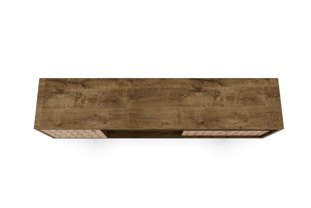 Manhattan Comfort - Liberty TV Stand with 1 Drawers in Rustic Brown and 3D Brown Prints - 202AMC97 veiw 4