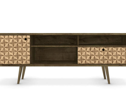 Manhattan Comfort - Liberty TV Stand with 1 Drawers in Rustic Brown and 3D Brown Prints - 202AMC97 veiw 7