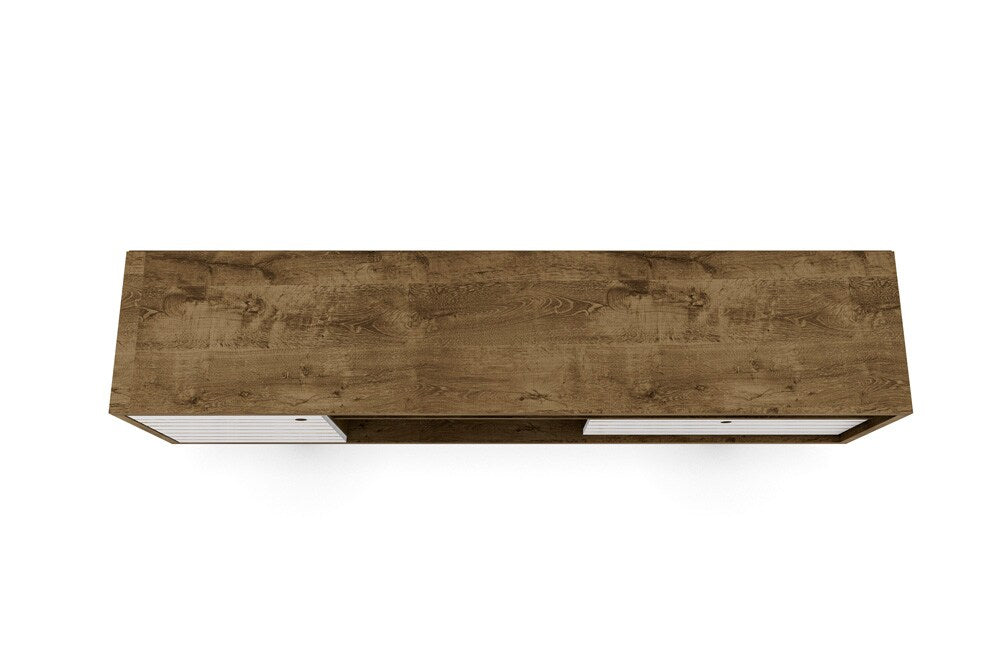 Manhattan Comfort - Liberty TV Stand with 1 Drawers in Rustic Brown and White - 202AMC96 veiw 4