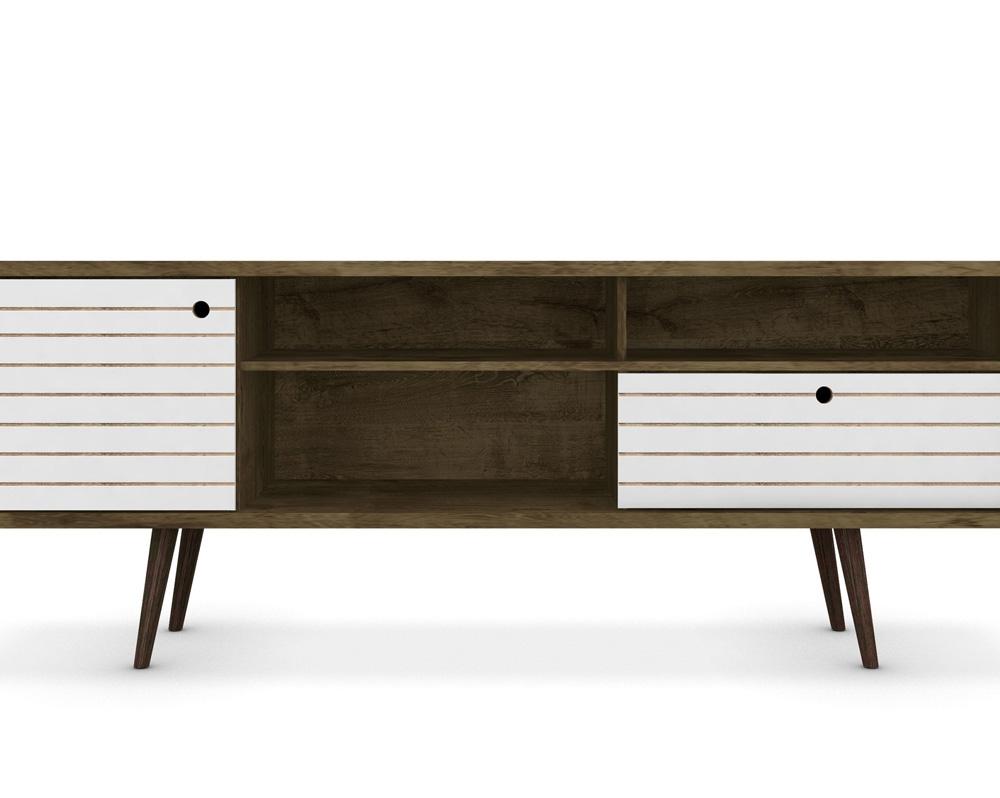 Manhattan Comfort - Liberty TV Stand with 1 Drawers in Rustic Brown and White - 202AMC96 veiw 7