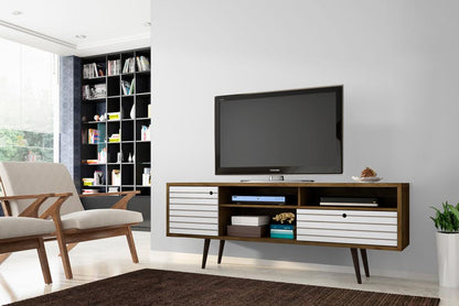 Manhattan Comfort - Liberty TV Stand with 1 Drawers in Rustic Brown and White - 202AMC96 veiw 8