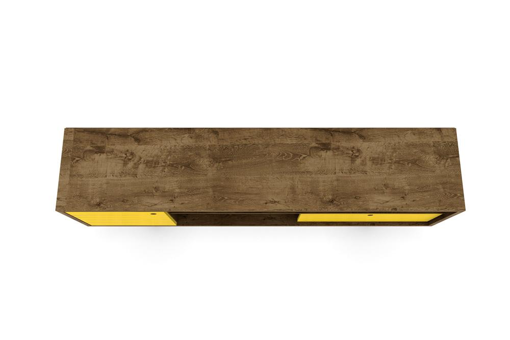 Manhattan Comfort - Liberty TV Stand with 1 Drawers in Rustic Brown and Yellow - 202AMC94 veiw 4