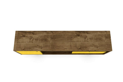 Manhattan Comfort - Liberty TV Stand with 1 Drawers in Rustic Brown and Yellow - 202AMC94 veiw 4