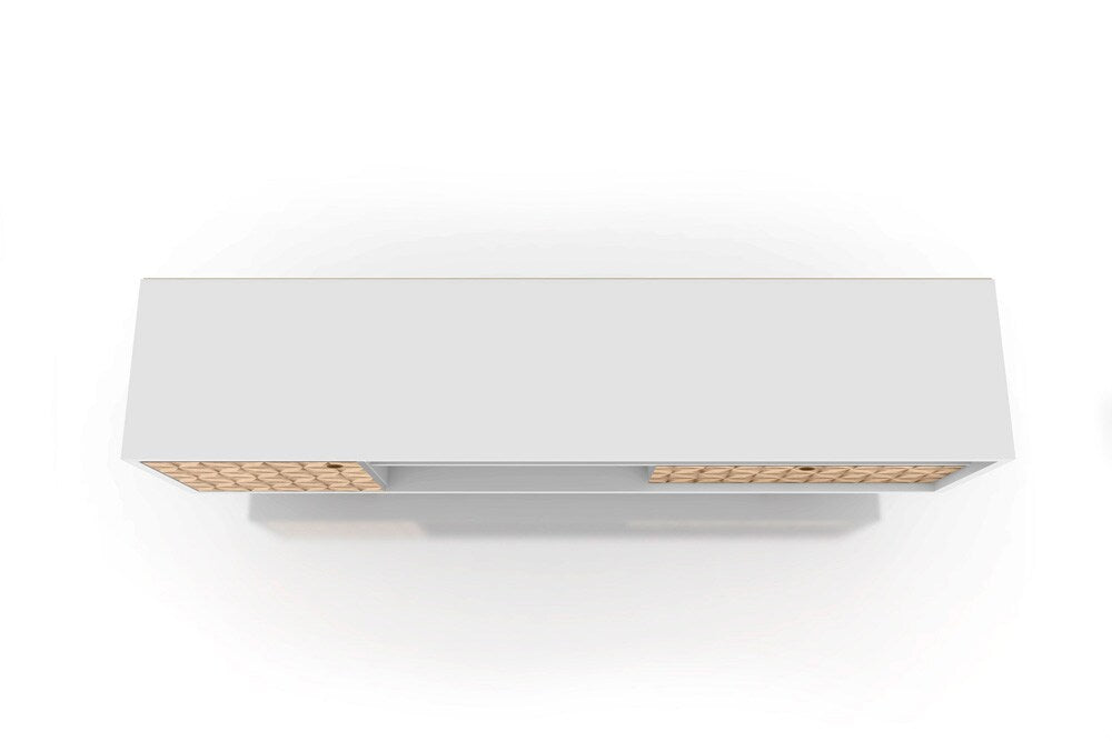 Manhattan Comfort - Liberty TV Stand with 1 Drawers in White and 3D Brown Prints - 202AMC67 veiw 4