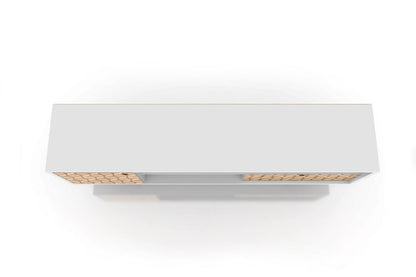 Manhattan Comfort - Liberty TV Stand with 1 Drawers in White and 3D Brown Prints - 202AMC67 veiw 4