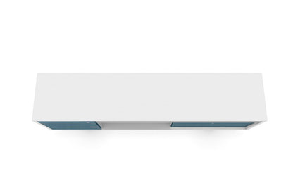 Manhattan Comfort - Liberty TV Stand with 1 Drawers in White and Aqua Blue - 202AMC63 veiw 4