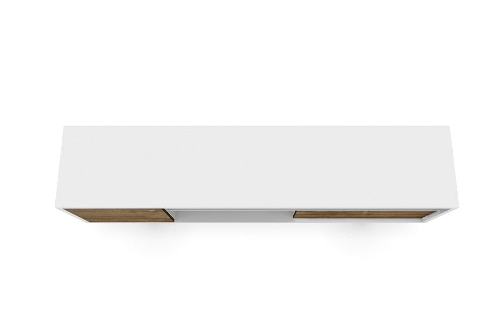 Manhattan Comfort - Liberty TV Stand with 1 Drawers in White and Rustic Brown - 202AMC69 veiw 4