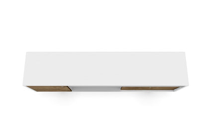 Manhattan Comfort - Liberty TV Stand with 1 Drawers in White and Rustic Brown - 202AMC69 veiw 4