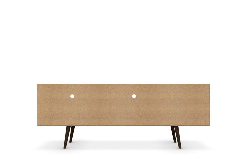 Manhattan Comfort - Liberty TV Stand with 1 Drawers in White and Rustic Brown - 202AMC69 veiw 6