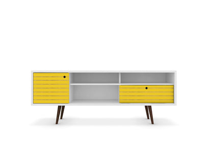 Manhattan Comfort - Liberty TV Stand with 1 Drawers in White and Yellow - 202AMC64 veiw 1
