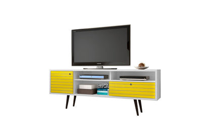 Manhattan Comfort - Liberty TV Stand with 1 Drawers in White and Yellow - 202AMC64 veiw 2