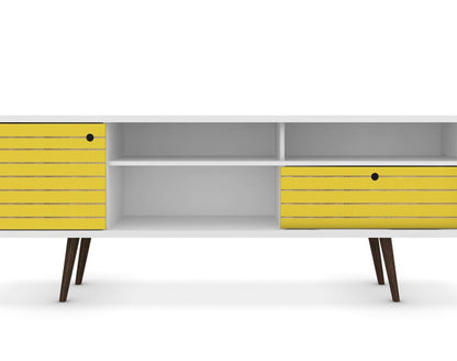 Manhattan Comfort - Liberty TV Stand with 1 Drawers in White and Yellow - 202AMC64 veiw 7