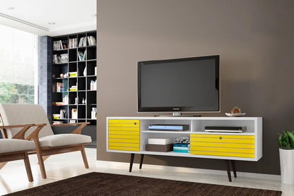 Manhattan Comfort - Liberty TV Stand with 1 Drawers in White and Yellow - 202AMC64 veiw 8