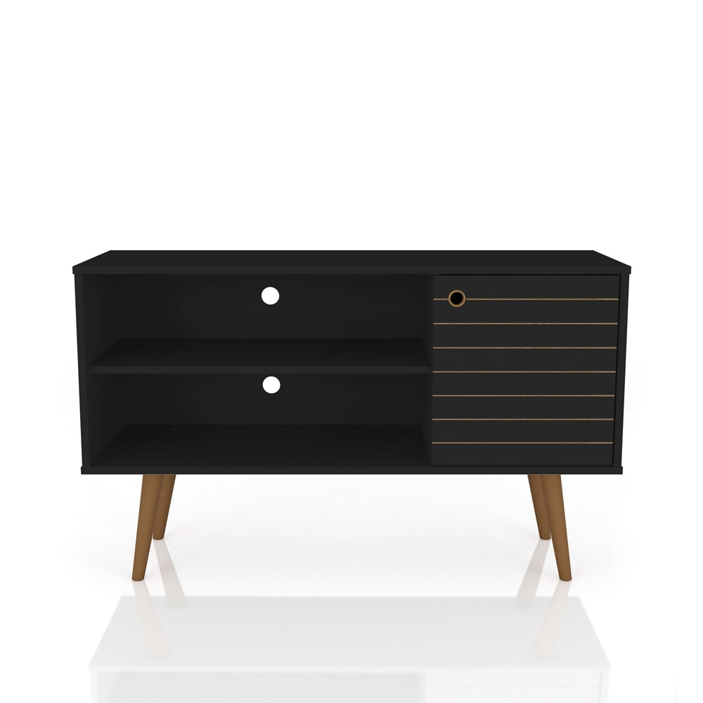 Manhattan Comfort - Liberty 42W TV Stand with 3 Fixed Shelves in Black - 212BMC8 veiw 1