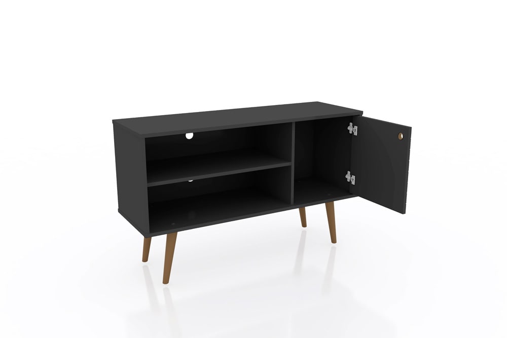 Manhattan Comfort - Liberty 42W TV Stand with 3 Fixed Shelves in Black - 212BMC8 veiw 2