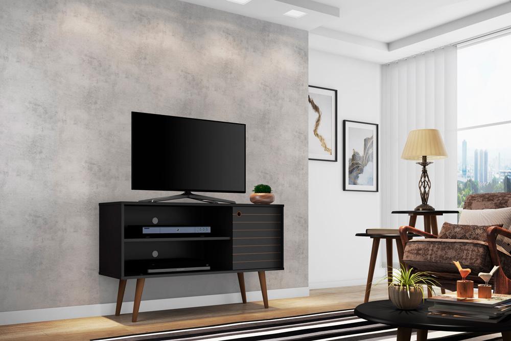 Manhattan Comfort - Liberty 42W TV Stand with 3 Fixed Shelves in Black - 212BMC8 veiw 7