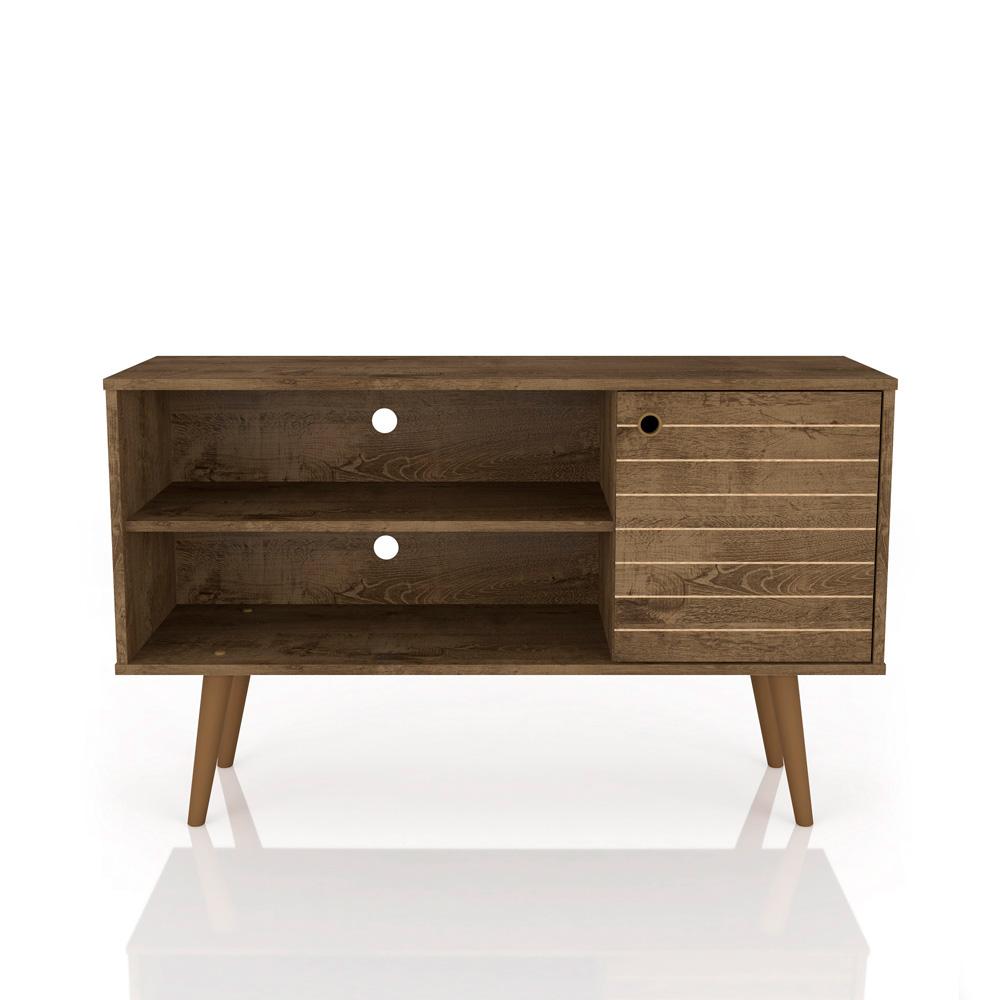 Manhattan Comfort - Liberty 42W TV Stand with 3 Fixed Shelves in Rustic Brown - 212BMC9 veiw 1