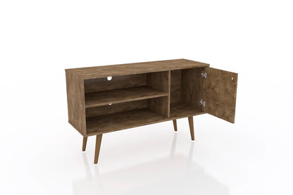 Manhattan Comfort - Liberty 42W TV Stand with 3 Fixed Shelves in Rustic Brown and 3D Brown Prints - 212BMC97 veiw 2