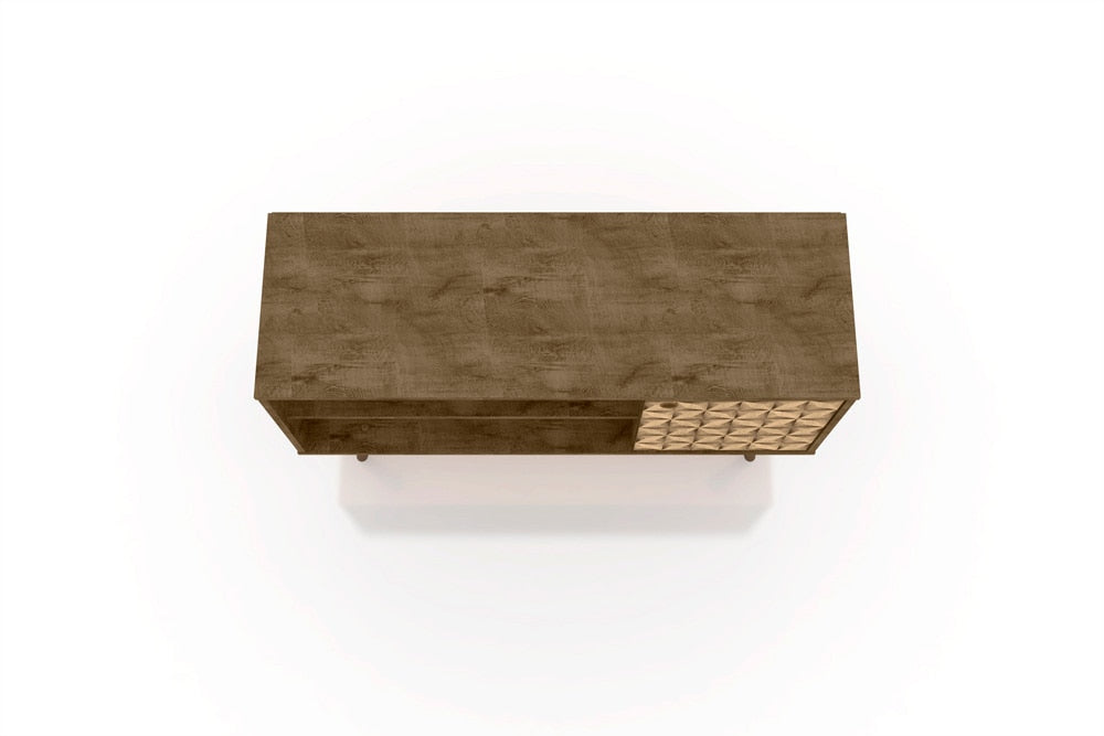 Manhattan Comfort - Liberty 42W TV Stand with 3 Fixed Shelves in Rustic Brown and 3D Brown Prints - 212BMC97 veiw 3