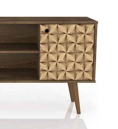 Manhattan Comfort - Liberty 42W TV Stand with 3 Fixed Shelves in Rustic Brown and 3D Brown Prints - 212BMC97 veiw 6