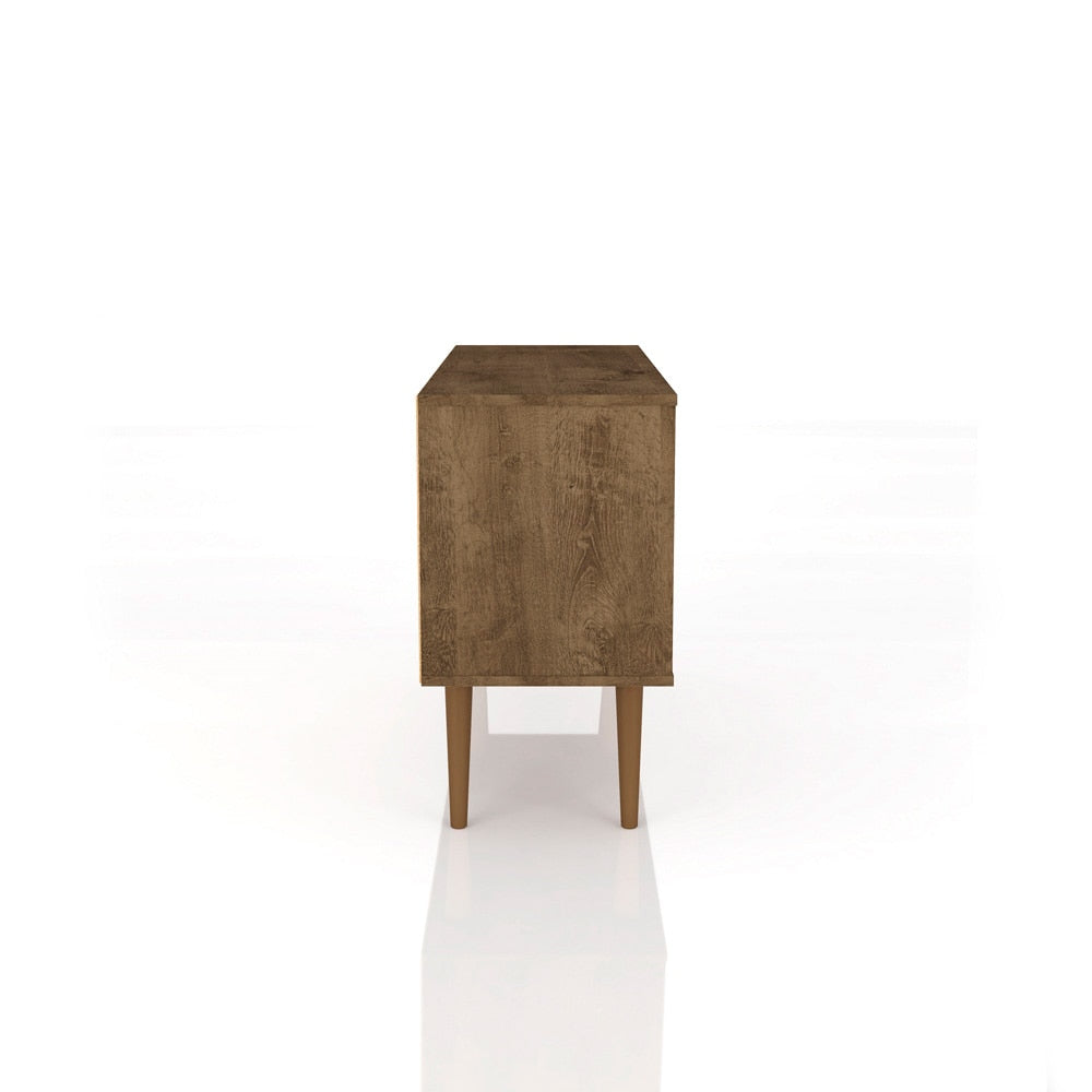 Manhattan Comfort - Liberty 42W TV Stand with 3 Fixed Shelves in Rustic Brown and White - 212BMC96 veiw 4