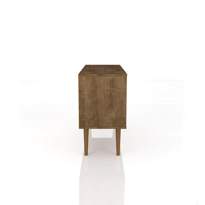 Manhattan Comfort - Liberty 42W TV Stand with 3 Fixed Shelves in Rustic Brown and White - 212BMC96 veiw 4