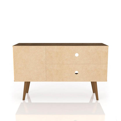 Manhattan Comfort - Liberty 42W TV Stand with 3 Fixed Shelves in Rustic Brown and White - 212BMC96 veiw 5