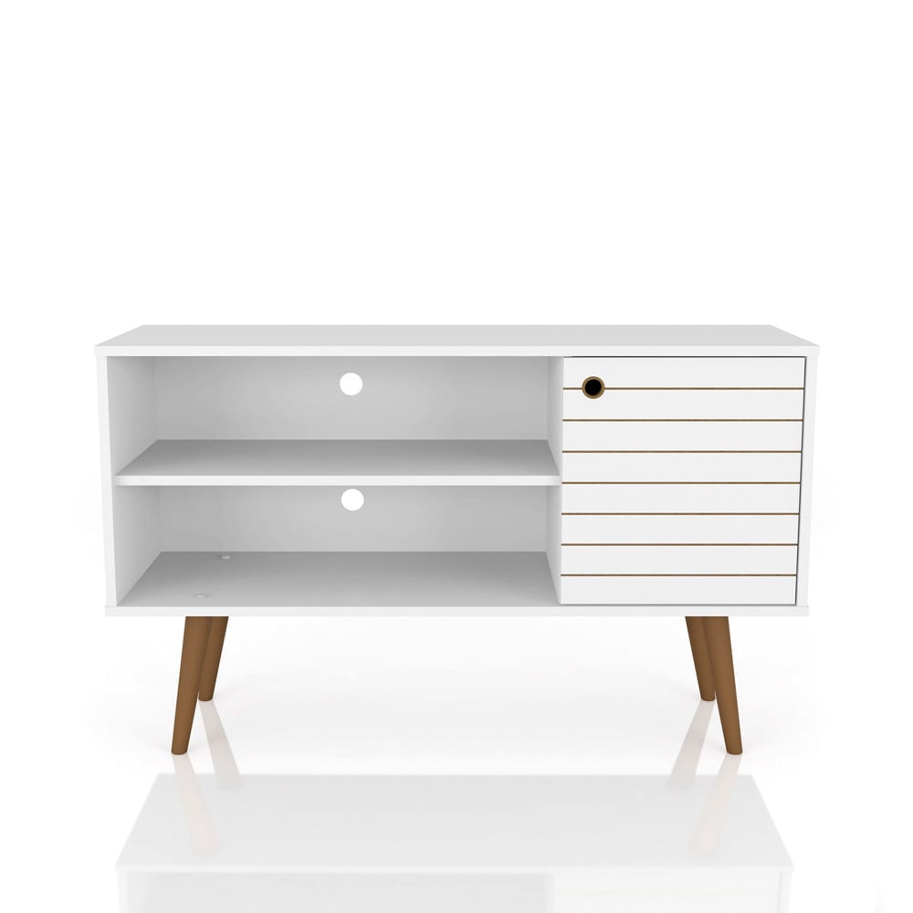 Manhattan Comfort - Liberty 42W TV Stand with 3 Fixed Shelves in White - 212BMC6 veiw 1