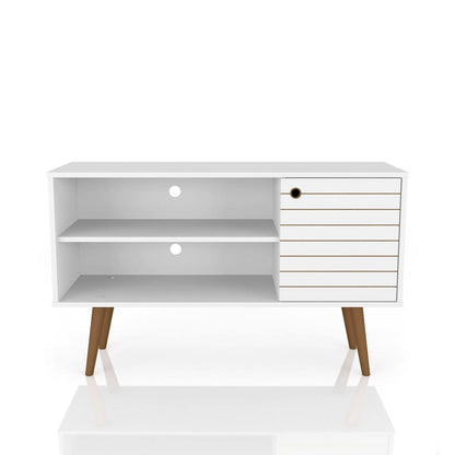 Manhattan Comfort - Liberty 42W TV Stand with 3 Fixed Shelves in White - 212BMC6 veiw 1