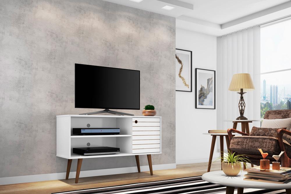 Manhattan Comfort - Liberty 42W TV Stand with 3 Fixed Shelves in White - 212BMC6 veiw 7