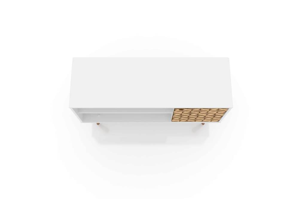 Manhattan Comfort - Liberty 42W TV Stand with 3 Fixed Shelves in White and 3D Brown Prints - 212BMC67 veiw 3