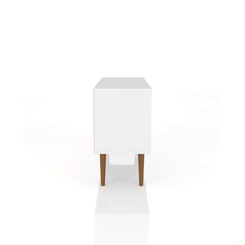 Manhattan Comfort - Liberty 42W TV Stand with 3 Fixed Shelves in White and 3D Brown Prints - 212BMC67 veiw 4