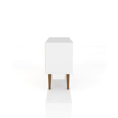 Manhattan Comfort - Liberty 42W TV Stand with 3 Fixed Shelves in White and 3D Brown Prints - 212BMC67 veiw 4