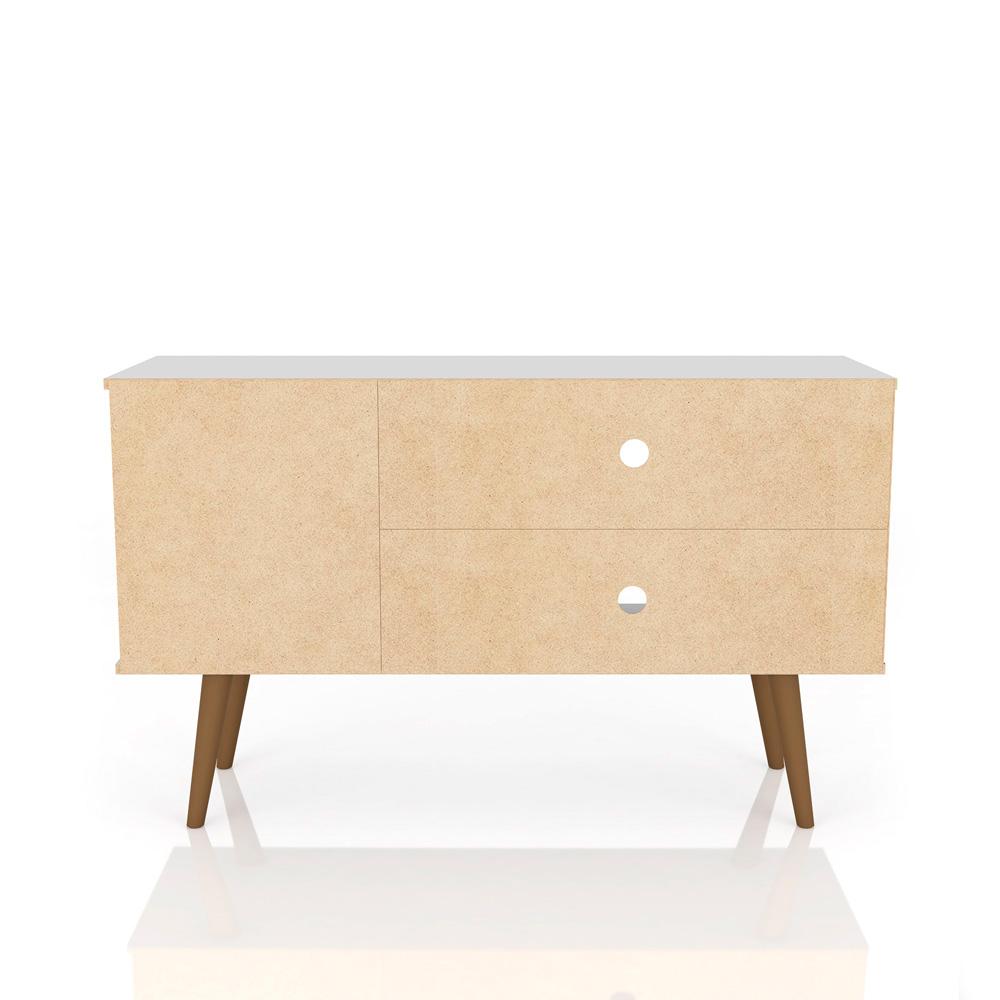 Manhattan Comfort - Liberty 42W TV Stand with 3 Fixed Shelves in White and 3D Brown Prints - 212BMC67 veiw 5