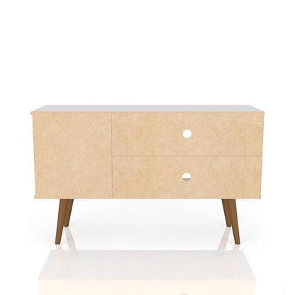 Manhattan Comfort - Liberty 42W TV Stand with 3 Fixed Shelves in White and 3D Brown Prints - 212BMC67 veiw 5