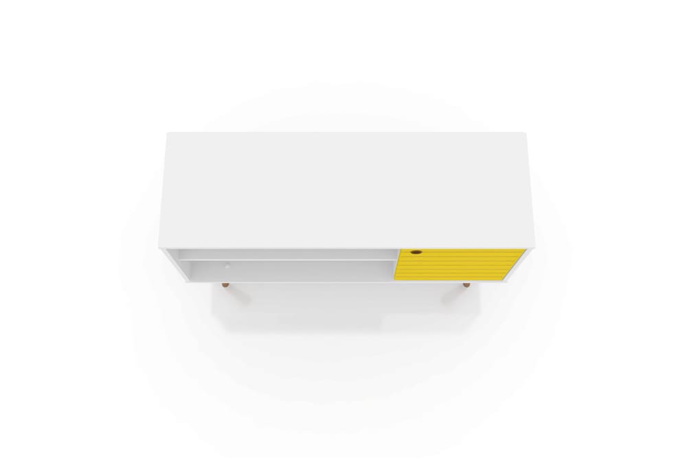 Manhattan Comfort - Liberty 42W TV Stand with 3 Fixed Shelves in White and Yellow - 212BMC64 veiw 3