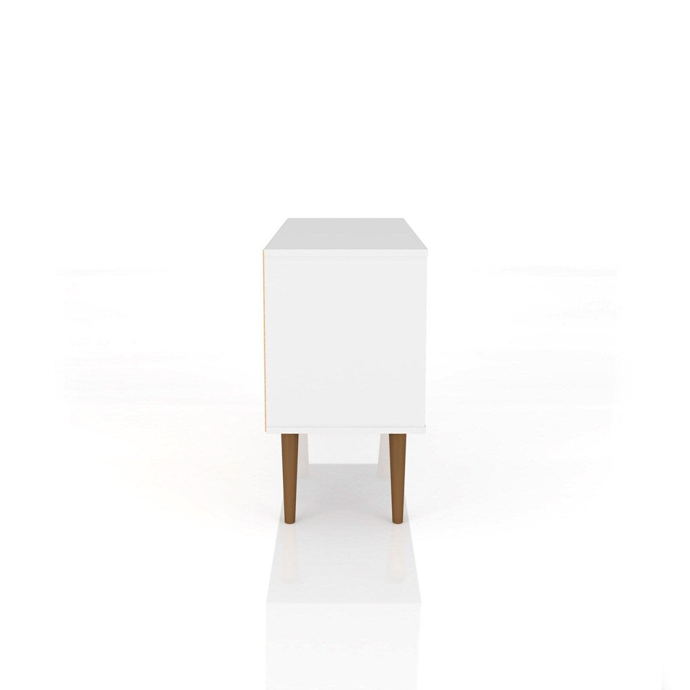 Manhattan Comfort - Liberty 42W TV Stand with 3 Fixed Shelves in White and Yellow - 212BMC64 veiw 4