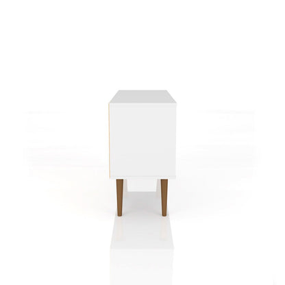 Manhattan Comfort - Liberty 42W TV Stand with 3 Fixed Shelves in White and Yellow - 212BMC64 veiw 4