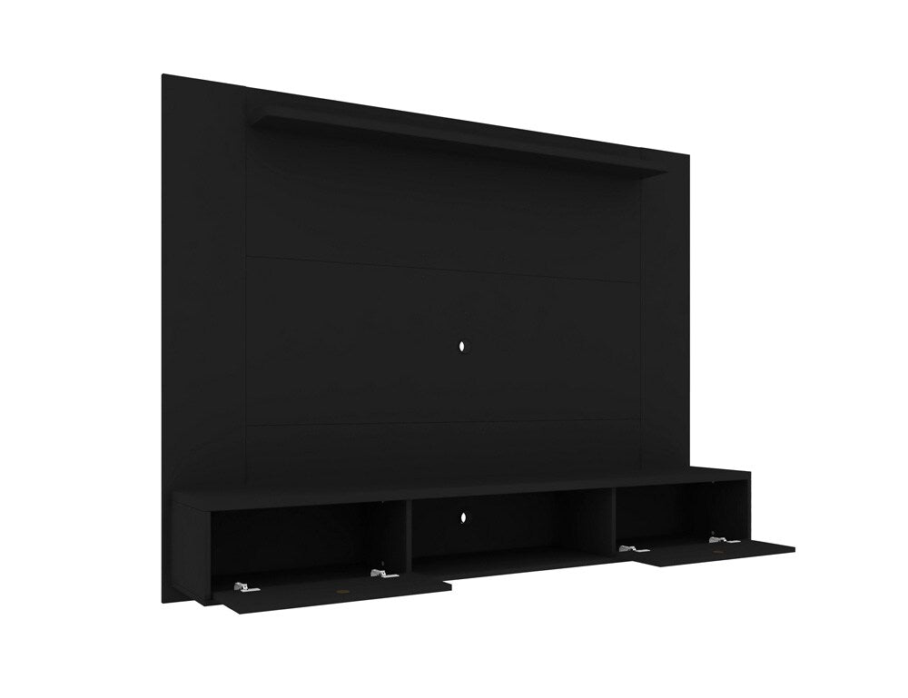 Manhattan Comfort - Liberty Floating Entertainment Center with 3 Fixed Shelves Shelves in Black - 235BMC8 veiw 5